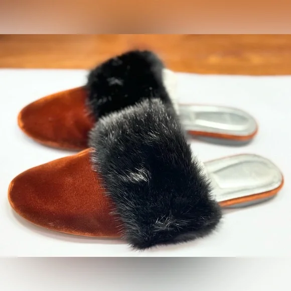 Givenchy Bedford Velvet Mule w/ Mink Fur Strap